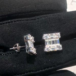 Pendientes de Moissanita de Plata 925 con Incrustaciones de Moissanita Estilo HipHop para Hombre, Aprobados por GRA - ¡Gran Oferta! - Product Image 4