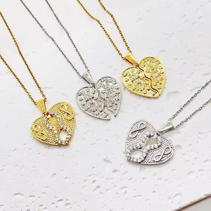 Newest Bling CZ Zircon Brass Angel Wings Heart Sun Butterfly Necklace Custom Openable <b>Locket</b> Pendant Necklace - Product Image 6
