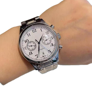 Men's <b>Automatic</b> Mechanical Watch <b>Chronograph</b> Pointer Dial Stainless Steel Case Sapphire Crystal Glass 50m Water High-end Watch - Product Image 3