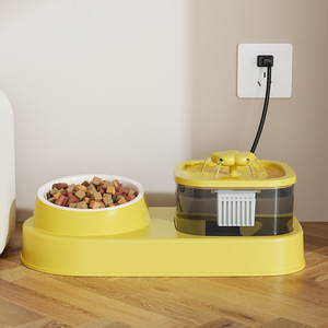 Distributeur d'eau et de nourriture 2 en 1 pour chat avec circulation automatique, séparation sec-humide, accessoire pour animaux de compagnie - Product Image 5