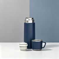 Gaya Baru 350Ml/12Oz Botol Air Kosong Stainless Steel dengan Cangkir Dinding Ganda Terisolasi Termos Bebas BPA Vacuum Flask Portabel