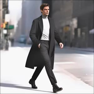 JXKRSZF定制男士羊毛大衣爸爸最佳交易厚保暖男士3/4羊毛大衣 - Product Image 3