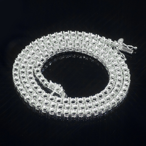Chaîne Tennis Semi-<span class=keywords><strong>Mont</strong></span>ée Plaqué Or 10K 14K 18K, Collier Tennis Hip Hop Unisexe en Argent 925, Bracelet Vide - Product Image 2