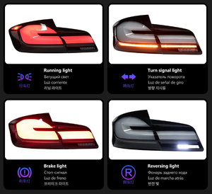 Feux arrière LED pour Série 5 F10 F18 2011-2017, lentille transparente, mise à niveau retrofit, nouveau clignotant de conduite - Product Image 3