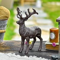 Décoration de jardin en fonte figurine de renne de Noël/statue de cerf de décoration de maison en fonte/wapiti couché antique en métal