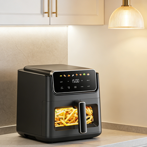 <span class=keywords><strong>Friteuse</strong></span> à <span class=keywords><strong>air</strong></span> numérique 6L avec fenêtre de visualisation <span class=keywords><strong>en</strong></span> verre, cuisson saine sans huile, protection contre la surchauffe, panier compatible lave-vaisselle pour cuisine domestique - Product Image 4