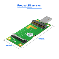 Adaptateur USB Mini PCIe avec emplacement pour carte SIM, module 3G/4G compatible avec les cartes SIM standard/micro/nano, extension sans fil pour ordinateur portable/ordinateur de bureau, 480 Mbps
