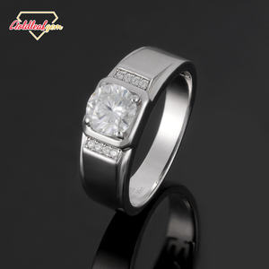 Anillo Personalizado Goldleaf, Joyería de Plata S925 con Moissanita Redonda de 1ct 2ct 3ct D VVS - Product Image 1