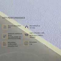Plafond suspendu insonorisant moderne en laine minérale, super lisse, mono, sans joint, pour bureau, avec un excellent rendu acoustique