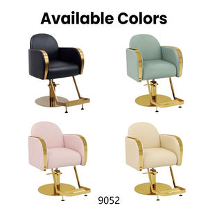 Silla de Estilismo Profesional Color Verde <span class=keywords><strong>Menta</strong></span>, Silla de Barbería Hidráulica Dorada para Peluquería - Product Image 6