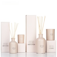 Ensemble d'huiles essentielles de luxe bouteille en verre diffuseur de roseaux avec emballage de luxe boîte-cadeau assainisseurs d'air pour la maison