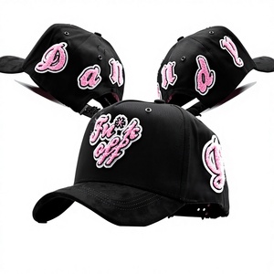 Casquette de baseball sportive personnalisée à 5 panneaux en daim avec logo démon, 100 % coton, pour animaux de compagnie et humains - Product Image 5