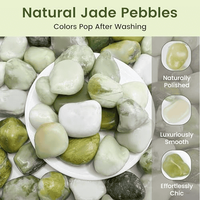 Galets de jade vert poli naturel 3-5 cm, pierres décoratives écologiques pour succulentes, cactus, vases, plantes d'intérieur, jardin