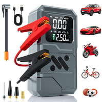 Démarreur de voiture portable multifonctionnel avec compresseur d'air, booster de batterie d'urgence automobile, gonfleur de pneus, machine tout-en-un