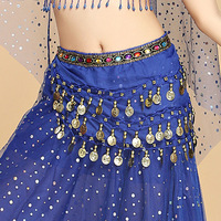 Jh557 Ceinture de danse orientale à pièces d'or, Jupe de danse égyptienne, Foulard enveloppant pour la danse, OEM