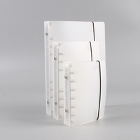 Kreative Handgefertigte A6 PVC-Glitzer-Ordnerhülle Transparente Treibsand-Notizbuchhülle mit Druckknopfverschluss 6-Ring Loseblatt-Bindung