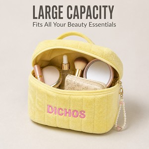 DICHOS for Faux Fur Zipper Closure Fashion Portable Makeup <strong>Case</strong> for Women Travel for Organizer Medium Capacity - Product Image 2