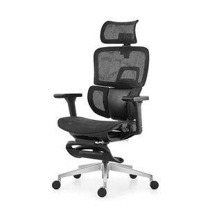 Silla de oficina ergonómica de calidad VIP ejecutiva de lujo con soporte lumbar giratorio jefe silla cómoda de malla completa con reposapiés - Product Image 1