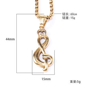 ญี่ปุ่นและ<span class=keywords><strong>เกาหลี</strong></span>ใต้สัญลักษณ์เพลงฮิปฮอปสร้อยคอเหล็กไทเทเนียมแขวนบุคลิกภาพแฟชั่นผู้ผลิตจี้สแตนเลส w - Product Image 4