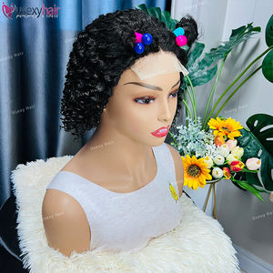 Alta calidad Linda niña 100% cabello humano pelucas para niños 4X4 encaje frontal 8-10 pulgadas longitud del cabello rizado corto Bob ondulado peluca para niños - Product Image 2