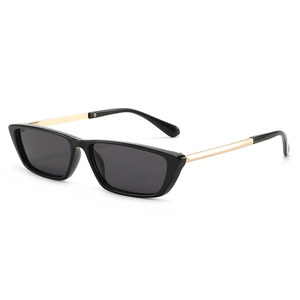 Twooo kacamata hitam serbaguna T1612, kacamata hitam Retro trendi bingkai kecil mata kucing logam gaya jalanan - Product Image 2