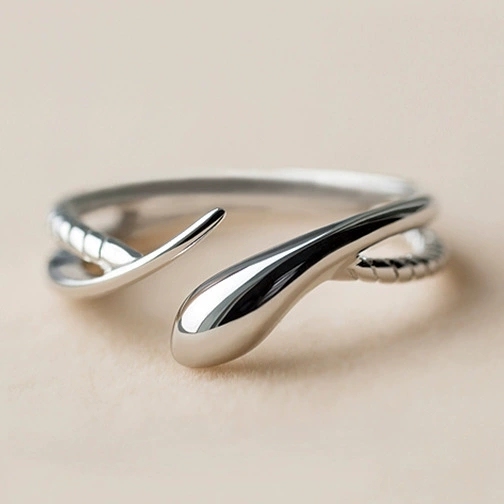 LT-401 S925 Pure Silver Open Ring Elegant Plain 925 Silver Jewelry Wholesale From South Korea for Gift or Anniversary