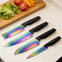 Vente directe d'usine Style chinois 4 pièces cuisine boucher Santoku couteau à viande ensemble couteau utilitaire emballé dans un ensemble de quatre pièces