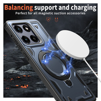 Étui de protection magnétique antichoc anti-traces de doigts en TPU+PC avec support rotatif à 360° pour Motorola MOTO Edge 60 Fusion Pro 5G 2025