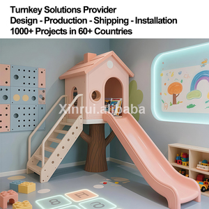 튼튼한 철제 어린이 실내 놀이터 장비, 부드러운 테마의 놀이 구조물과 튜브 슬라이드가 있는 어린이집용 - Product Image 5