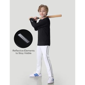 FOXA Youth Boys Compression Thermal Long Sleeve <b>Base</b> <b>Layer</b> Warm Quick Dry Fleece Undershirt for Football Soccer Baseball - Product Image 2