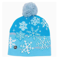 Cappello Natalizio in Acrilico Lavorato a Maglia Personalizzato con Luci LED, Cappello di Babbo Natale Luminoso per Adulti e Bambini