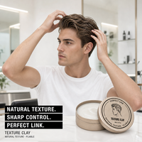Argile coiffante personnalisée avec logo 100g – Pâte texturisante malléable, tenue moyenne à forte, brillance naturelle pour un volume décontracté