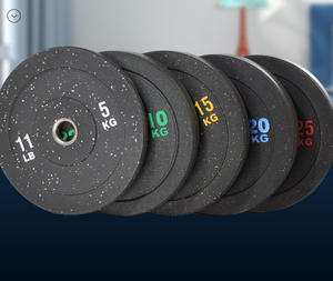 Discos de Goma Granulada para Barra, Discos de Goma de Granorificio de Colores para <span class=keywords><strong>CrossFit</strong></span> y Entrenamiento de Fuerza Comercial - Product Image 6