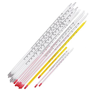 300mm phòng thí nghiệm đo nhiệt độ chất lỏng màu đỏ thủy tinh Celsius Nhiệt kế 0-100 độ chiều dài - Product Image 2