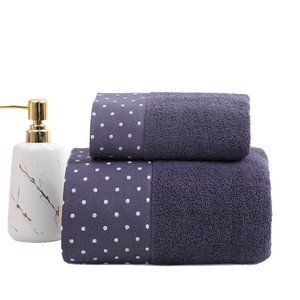 Pure Cotton Polka Dot Bath Towel 70x140 Cm Rectangle Home Use - Product Image 1
