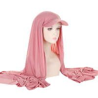 Pañuelo Hijab Islámico Musulmán, Gorro con Visera, Protección Solar UV para Mujer, Color Sólido Versátil, Pañuelo Hijab de Oriente Medio con Visera
