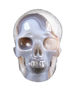 Mr Skull énorme 5.0 pouces géode Cluster Agate crânes cristaux de guérison crânes sculptés cristal pour cadeau