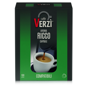 Caffè Verz 100 Capsule RICCO Compatibili con Sistema UNO, Fornitura di Caffè Espresso a 0,14€ per Capsula - Product Image 1