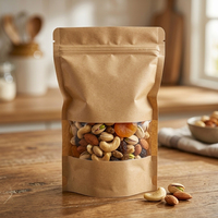 Sacs Ziplock en PE de qualité alimentaire personnalisés pour l'emballage alimentaire avec fenêtre transparente et fermeture éclair pour fruits secs et stockage alimentaire