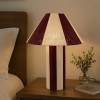 Lampe de table LED à lumière douce en corde de coton tressée à la main avec corps en fer, style Wabi-sabi, pour salon, chambre, bureau, maison d'hôtes