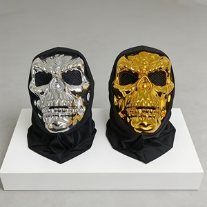 Máscara de Esqueleto de Cara Completa Electrochapada en Oro y Plata para Halloween, Disfraz de Motocicleta, Accesorio para Fiestas y Cosplay - Product Image 1