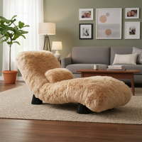 Fauteuil de salon en tissu doux en peau de mouton de luxe, fauteuil d'appoint élégant pour le salon, la chambre à coucher, l'hôtel