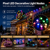 Nœuds de pixels LED RGB WS2811 de 12 mm, lumières LED adressables, 5V 12V 24V, étanches IP67, lumières de Noël d'extérieur avec connecteur JST