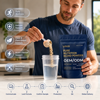 Poudre de mélange nutritionnel pur certifiée GMP, végétalienne, OEM, personnalisée, non-OGM, sans saveur, matière première pour adultes, en vrac, marque privée, complément alimentaire
