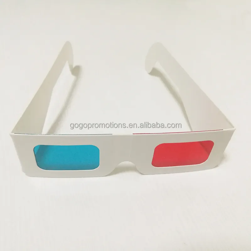 맞춤형 OEM 접이식 종이 빨간 시안 안경 3D 영화 anaglyph 안경