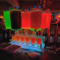 ONE Factory Tourne à bière lumineuse à LED en acrylique de qualité commerciale, personnalisable, haut de gamme, pour fût de bar 3L/2L, 2 robinets, Lithium 3