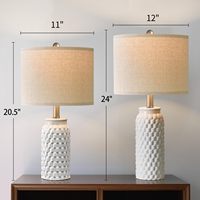 Lampe de table en céramique moderne avec abat-jour beige, base d'ampoule E26, 24 pouces, pour chambre à coucher, salon, bureau, dortoir, éclairage OEM ODM