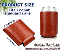 Manchons de boisson en cuir PU personnalisés de qualité supérieure, porte-bouteilles et canettes isolés, imperméables, portables, pour cadeaux de mariage et de fête, confortables