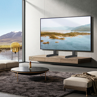 Soporte de TV Moderno Universal de Acero Aleado para Mesa, Dos Patas Resistentes, Capacidad de 68 kg, Compatible con Televisores de 55-90 Pulgadas, VESA Máxima 800x400, para Sala de Estar u Oficina