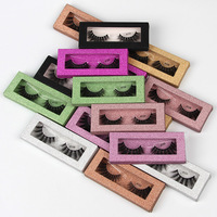 Faux cils épais en fourrure véritable 3D de vison 25 mm, sans cruauté, avec emballage personnalisé et logo de marque, vente en gros
